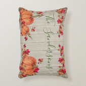 グレイ素朴ウッドオータムカボチャ紅葉Acc アクセントクッション (正面(垂直))