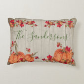 グレイ素朴ウッドオータムカボチャ紅葉Acc アクセントクッション (裏面)