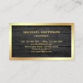 グレイ素朴ウッド金ゴールドカープロフェッショナルショーファ 名刺 (裏面)