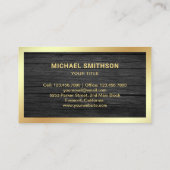 グレイ素朴ウッド金ゴールドラグジュアリーヨットチャーター 名刺 (裏面)