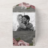 グレイ素朴ダスティバラホワイトレ結婚ース+ RSVP オールインワン招待状 (外側)