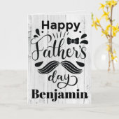 グレイ素朴ハッピーファーザーズデイソン  カード (黄色い花)