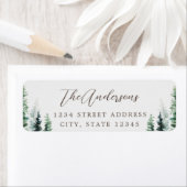 グレイ素朴パインフォレストホリデイ差出人住所 ラベル (インサイチュ)