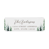 グレイ素朴パインフォレストホリデイ差出人住所 ラベル (正面)