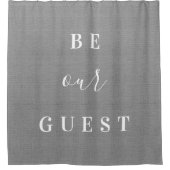 グレイ素朴ビーウアゲスト |ファームハウスバスルーム シャワーカーテン (正面)