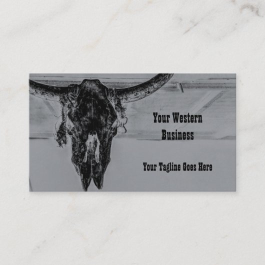 グレイ素朴ブラックウエスタンカウズスカル 名刺 (正面)