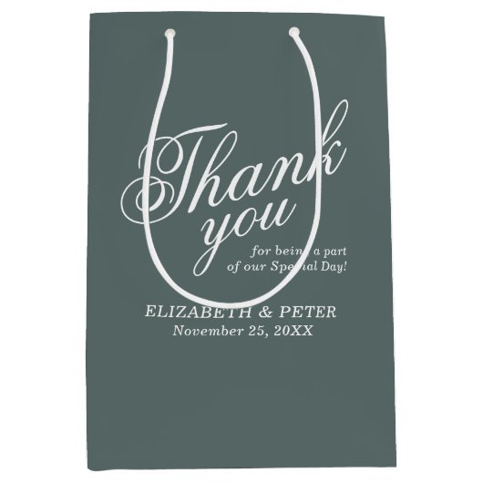 グレイ結婚の歓迎ありがとう ミディアムペーパーバッグ (正面)