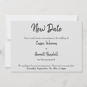 グレイ結婚カードの黒番「New Date」 招待状