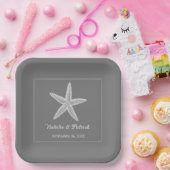 グレイ結婚ヒトデ紙プレート ペーパープレート (パーティー)