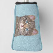 グレイ絵画タビーキャットかわいいオリジナルキャットアート ゴルフヘッドカバー (回転90)