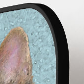 グレイ絵画タビーキャットかわいいオリジナルキャットアート ピックルボールラケット (左詳細)