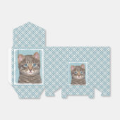 グレイ絵画タビーキャットかわいいオリジナルキャットアート フェイバーボックス (折り畳みなし)