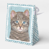 グレイ絵画タビーキャットかわいいオリジナルキャットアート フェイバーボックス (裏面サイド)