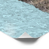 グレイ絵画タビーキャットかわいいオリジナルキャットアート ポスター (コーナー)