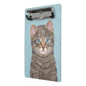 グレイ絵画タビーキャットかわいいオリジナルキャットアート ミニクリップボード (アングル2)