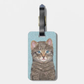 グレイ絵画タビーキャットかわいいオリジナルキャットアート ラゲッジタグ (裏面縦)