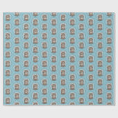 グレイ絵画タビーキャットかわいいオリジナルキャットアート ラッピングペーパー (フラット)