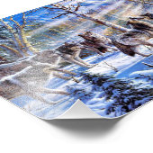 グレイ絵画狼 フォトプリント            (角)