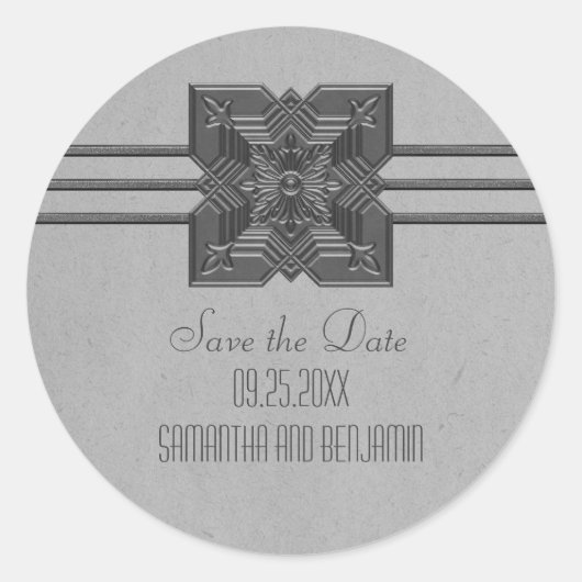 グレイ縁どメダリオン ラウンドシール (正面)