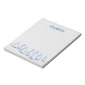 グレイ航海のに青い帆船パーソナライズされた船 ノートパッド (回転)