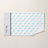 グレイ航海のネイビーブルーティール(緑がかった色)ホワイトペリカンコースト バスタオルセット (ハンドタオル)