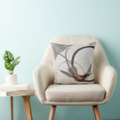 グレイ芸術的ハミングバードデザイン クッション (椅子)