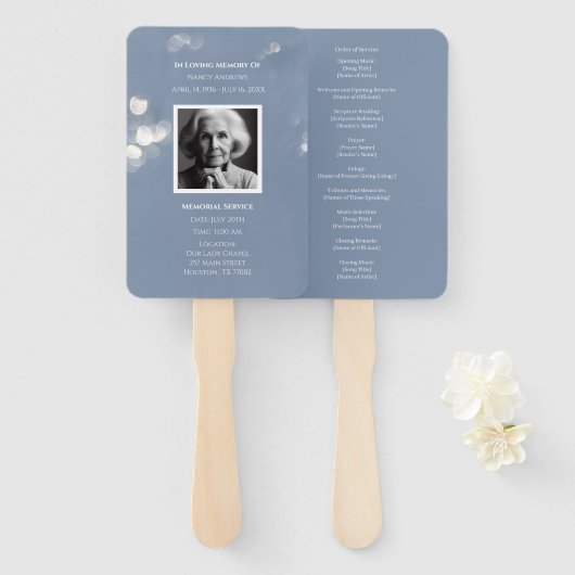 グレイ葬儀メモリアルプログラム ハンドファン (正面&裏面)