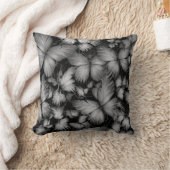 グレイ蝶プリント クッション (ブランケット)