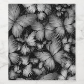 グレイ蝶プリント ワインラベル (シングルラベル)