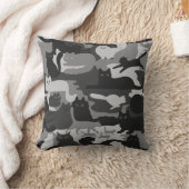 グレイ迷彩猫パターズグレイ猫迷彩柄 クッション (ブランケット)