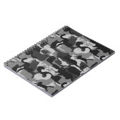 グレイ迷彩猫パターズグレイ猫迷彩柄 ノートブック (左側)