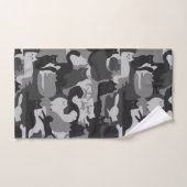 グレイ迷彩猫パターズグレイ猫迷彩柄 ハンドタオル (ハンドタオル)