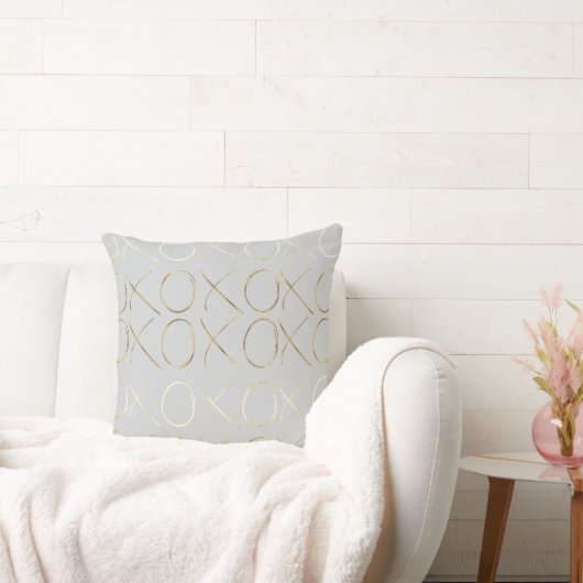 グレイ金ゴールドグラムXOXO クッション (ソファ)