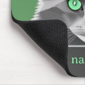 グレイ長い毛皮の猫 – Nebelung – 自分の名前/スローガン マウスパッド (コーナー)