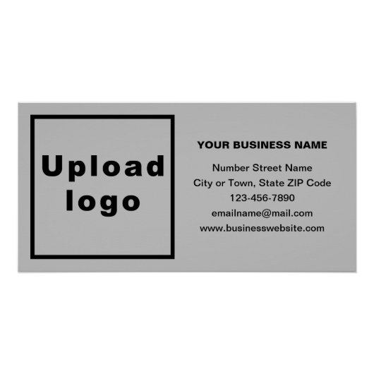 グレイ長方形のビジネスブランド光沢ポスター ポスター (正面)