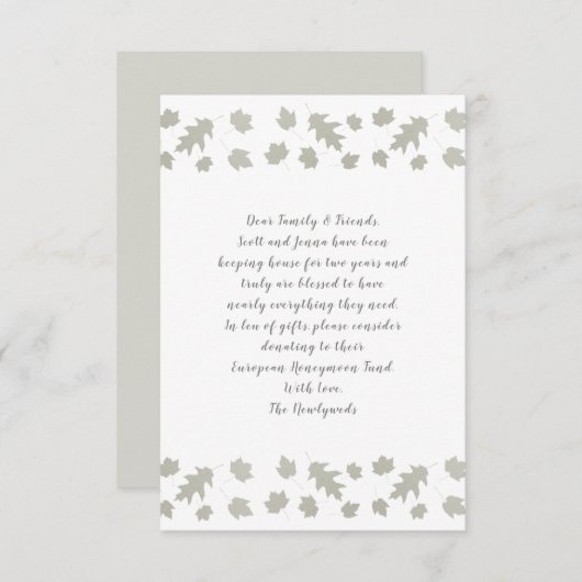 グレイ離れエンクロージャカードの使用 招待状 (正面/裏面)