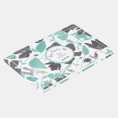グレイ魅力的ミントフローラルパターンバケーションレンタル ゲストブック (コーナー)