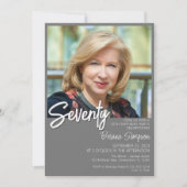 グレイ70番誕生日フォト招待状 招待状 (正面)
