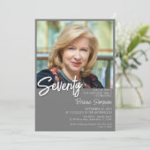 グレイ70番誕生日フォト招待状 招待状 (スタンド正面)