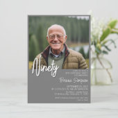 グレイ90番誕生日フォト招待状 招待状 (スタンド正面)