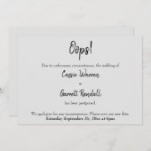 グレイ「おっと！」 延期結婚の発表 招待状 (正面/裏面)