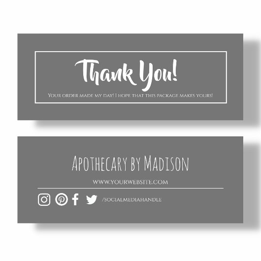 グレイ |お客様に感謝のミニカード スキニー名刺