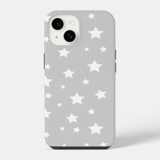 グレイ かわいい 星 iPhoneケース (裏面)