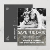 グレイ ウィンター アイス SAVE THE DATE フォト ポストカード (正面/裏面)