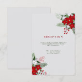 グレイ ウィンター ホリデー メイソンジャー ウェディング レセプション エンクロージャーカード (正面/裏面)