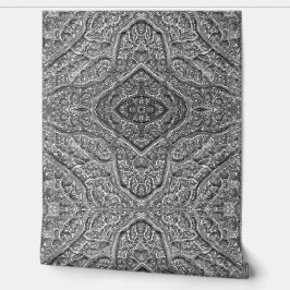 グレイ オーガニック アブストラクト ビニール 壁紙