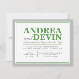 グレイ＆グリーン 結婚式の披露宴のみの招待状 招待状