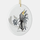 グレイ・コッカティエル セラミックオーナメント (右)