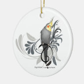 グレイ・コッカティエル セラミックオーナメント (左)