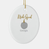 グレイ ゴールデン パンプキン 秋の花嫁チーム 現代 セラミックオーナメント (右)